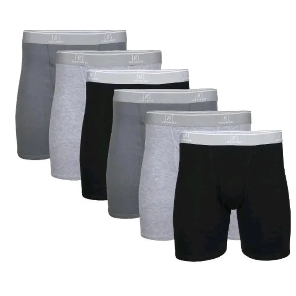 George Men's Cotton Boxer Briefs 6-Pack Size‎ S (28-30) Multi